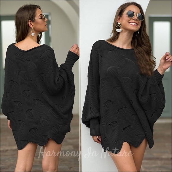 Lantern Glow Knit Top - Black - Picture 1 of 6